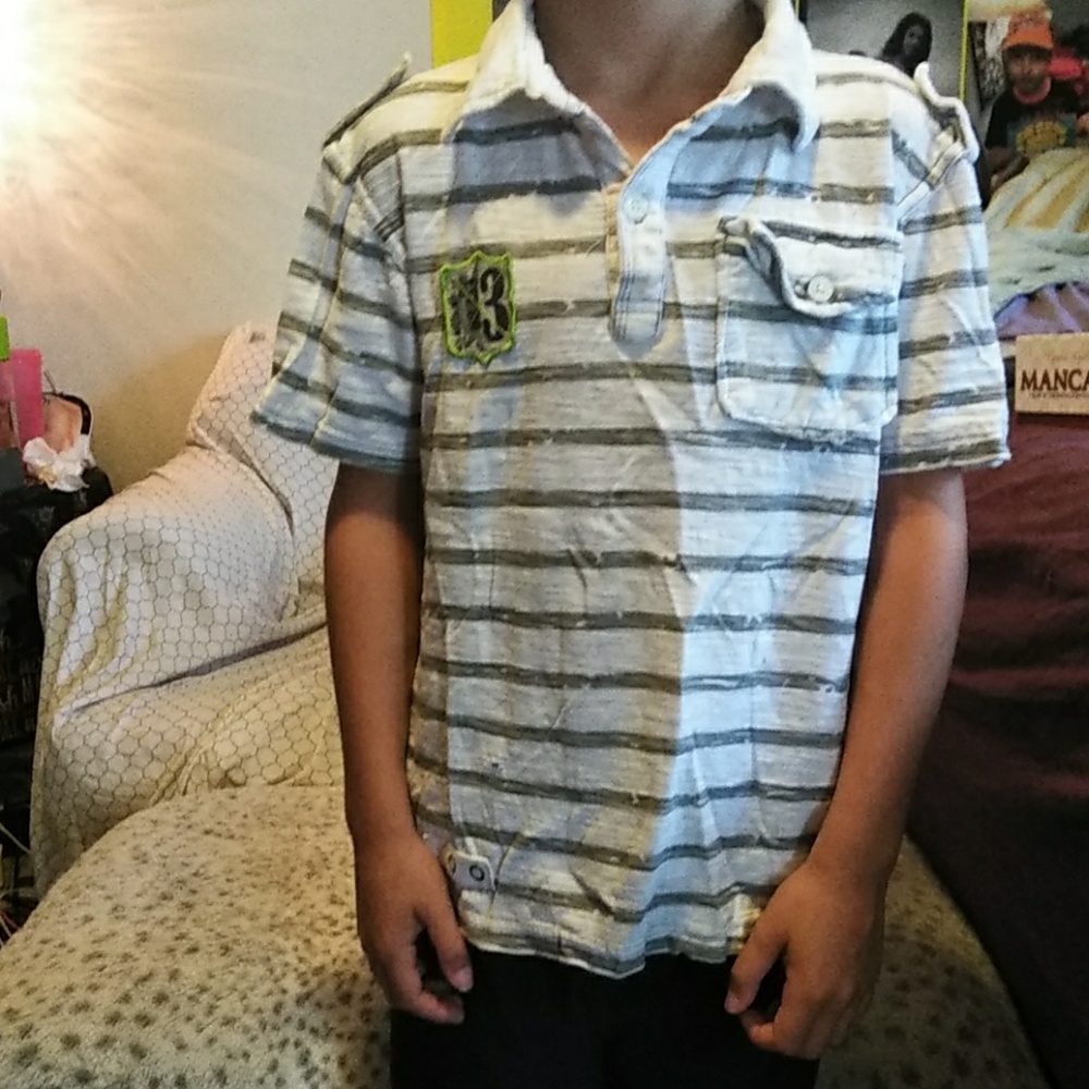 Boys   PD&C. Polo stripped/ one pocket/ cotton